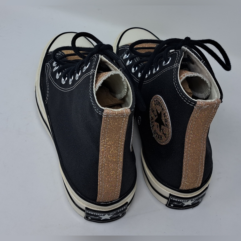 Converse Chuck Taylor Women's High Top Shoes Black Gold Glitter 6.5 US 37 EU - Picture 10 of 16